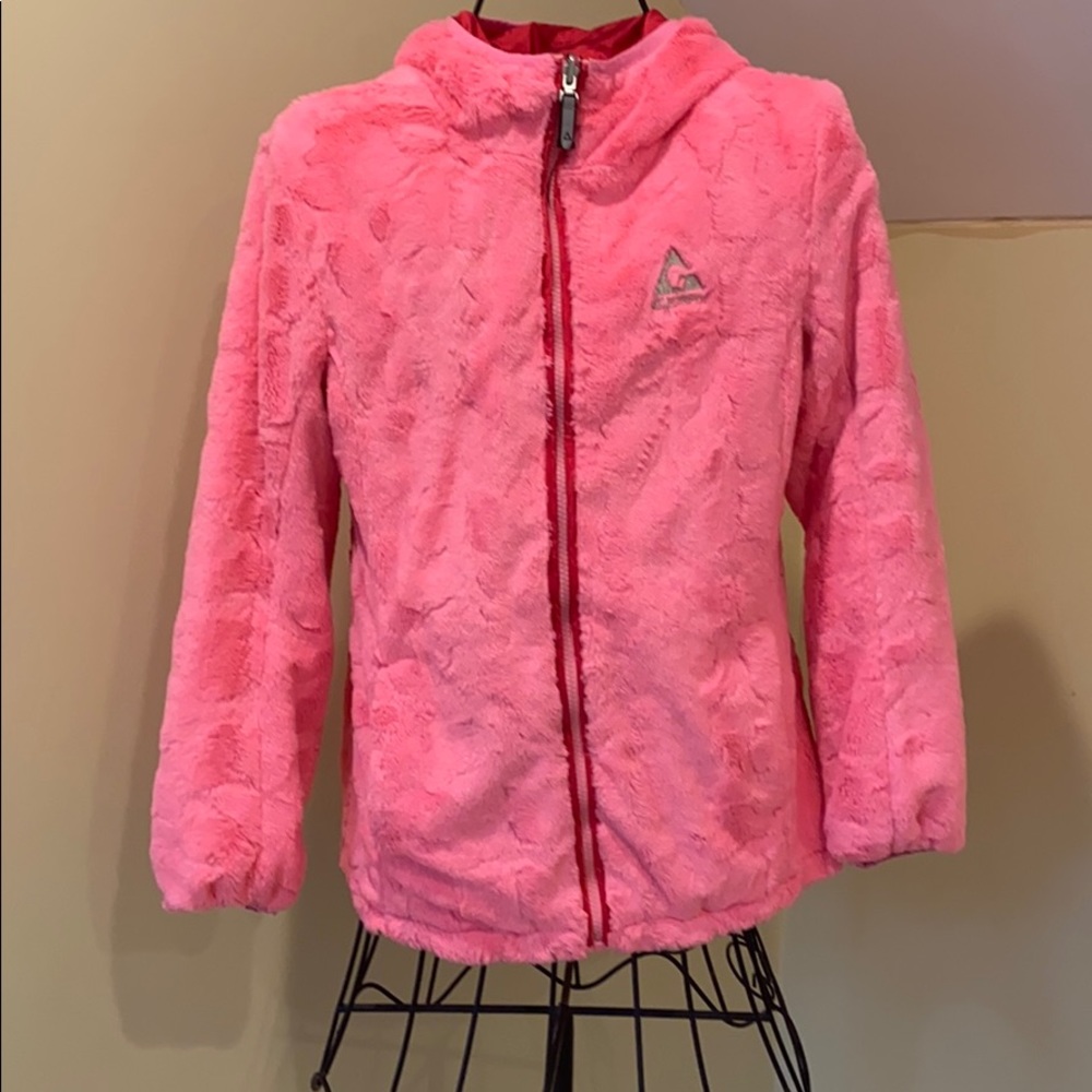 double sided coat pink